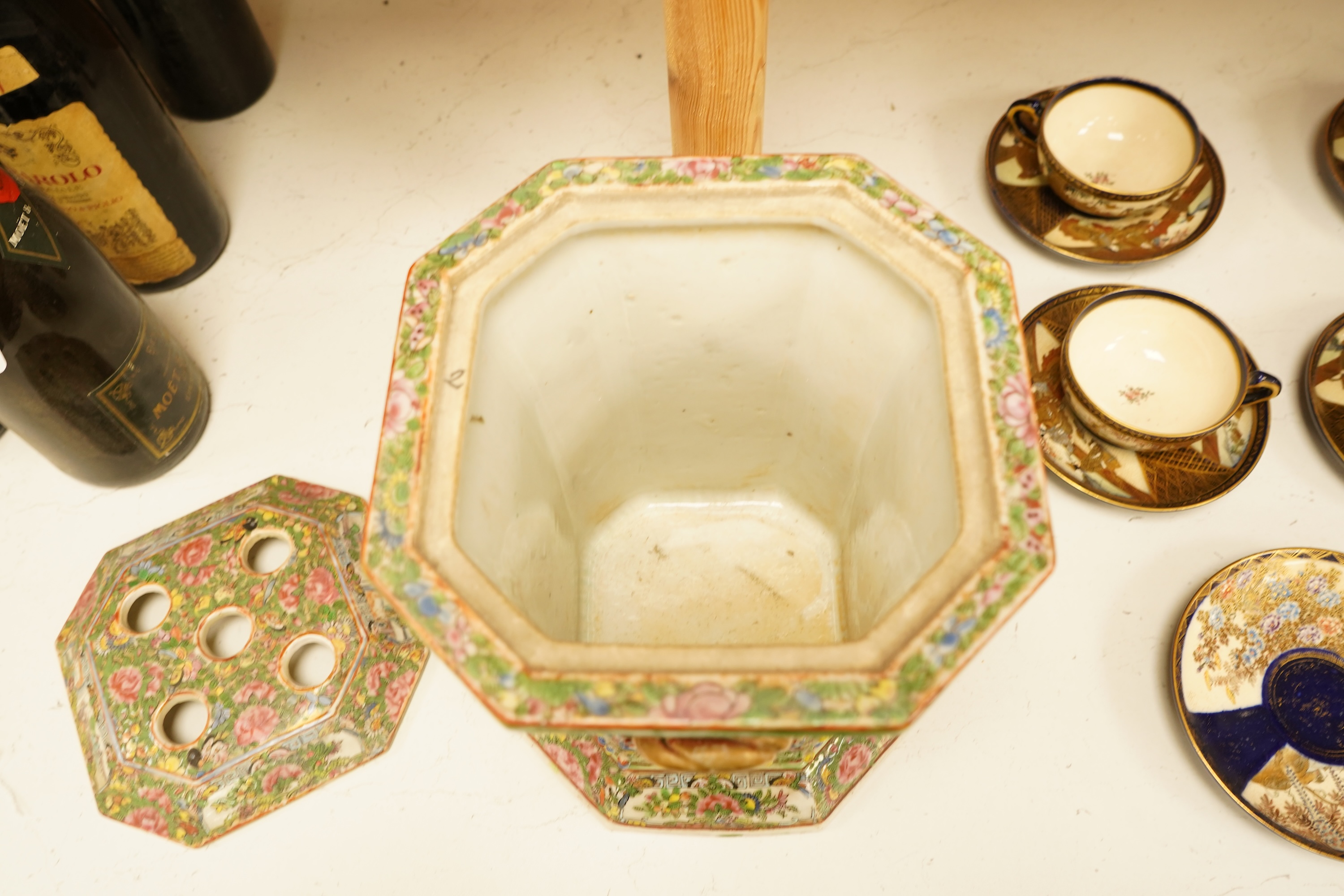 A 19th century Chinese famille rose bough pot, 24cm